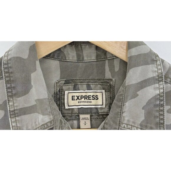 Express Womens Roll Tab Button Up Lyocell Boyfriend Shirt Sz Sm, Preppy, Western - Picture 4 of 10